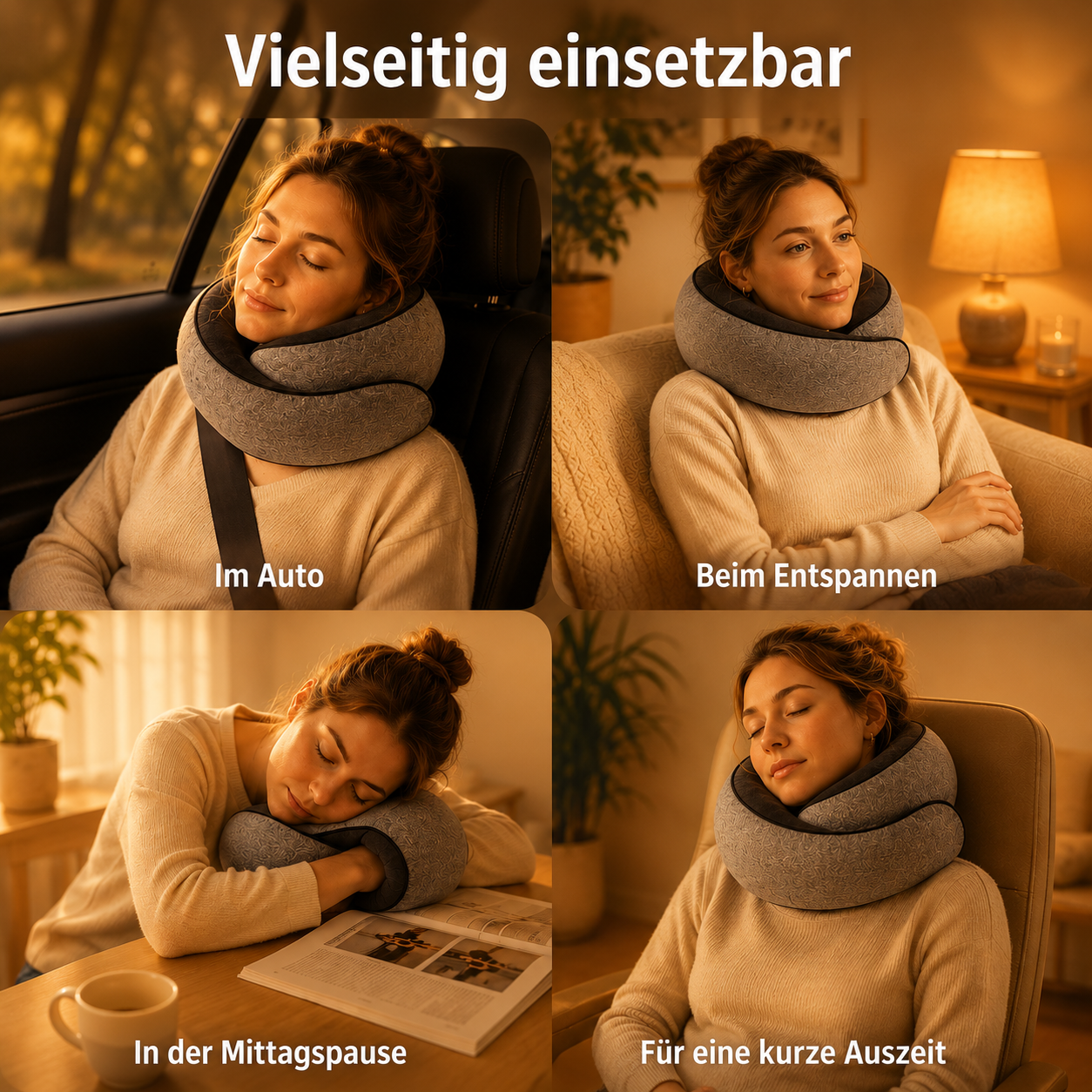 NightComfort™ Ergonomisches Memory-Foam Nackenkissen für Reisen & Entspannung