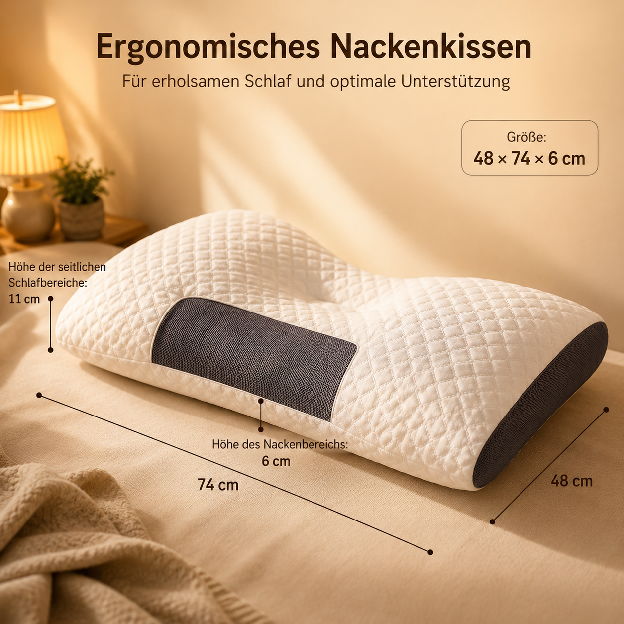 Orthopädisches Nackenstützkissen gegen Nackenschmerzen & Verspannungen