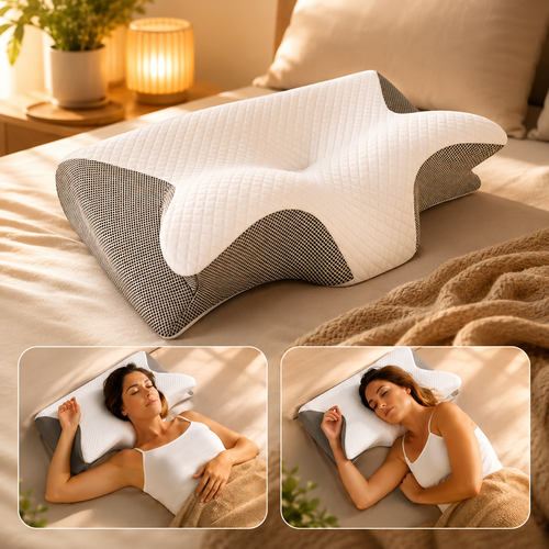 NightComfort™ Orthopädisches Nackenstützkissen – Ergonomisches Memory Foam, Kopfkissen gegen Nacken- & Schulterschmerzen