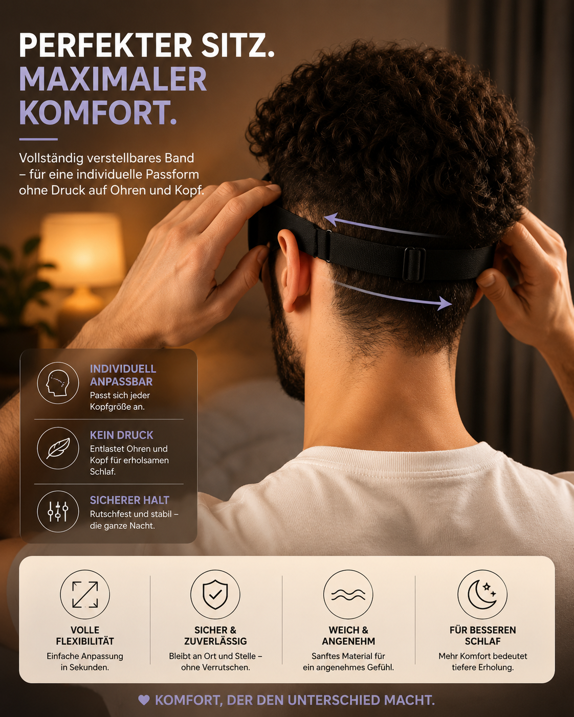 NightComfort 3D Schlafmaske für tiefen & erholsamen Schlaf